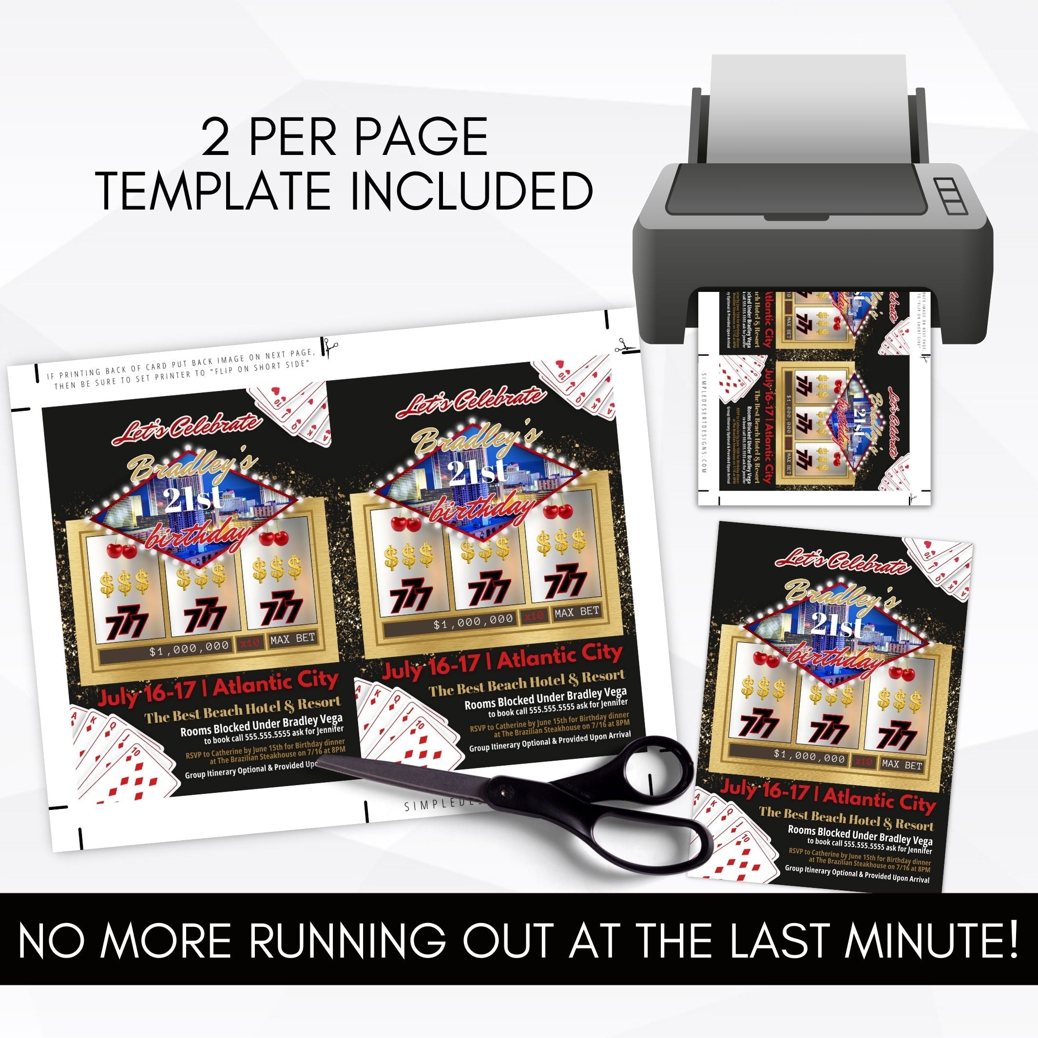 casino party night invitations