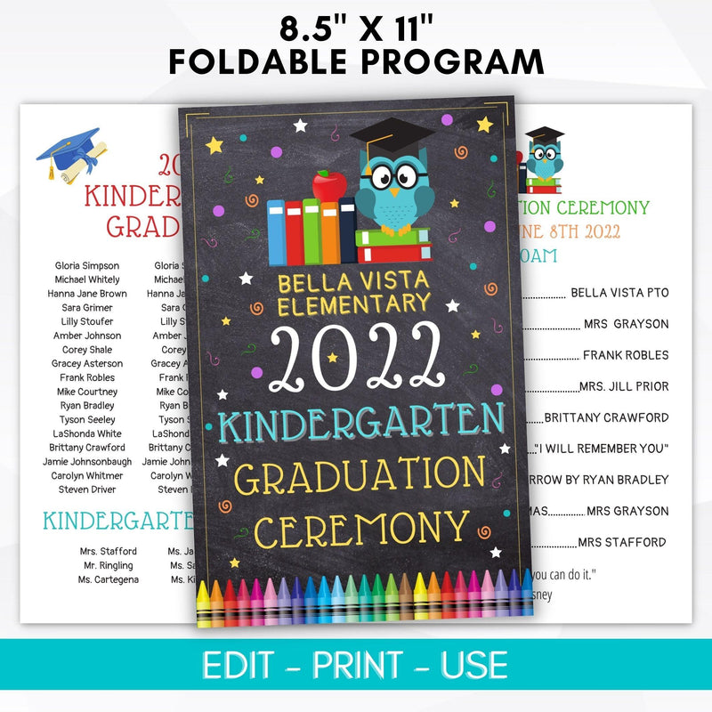 Editable graduation ceremony program