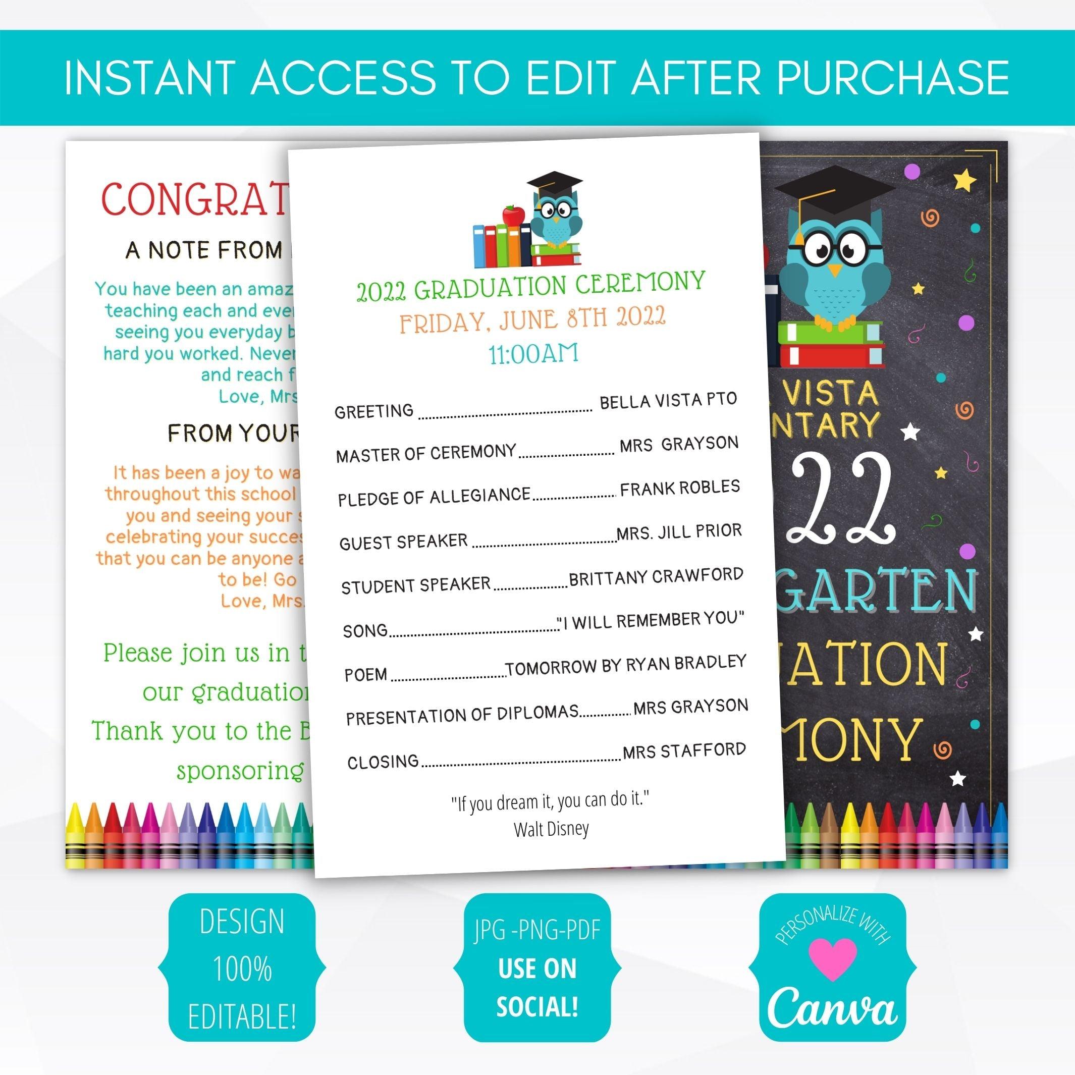 editable graduation program