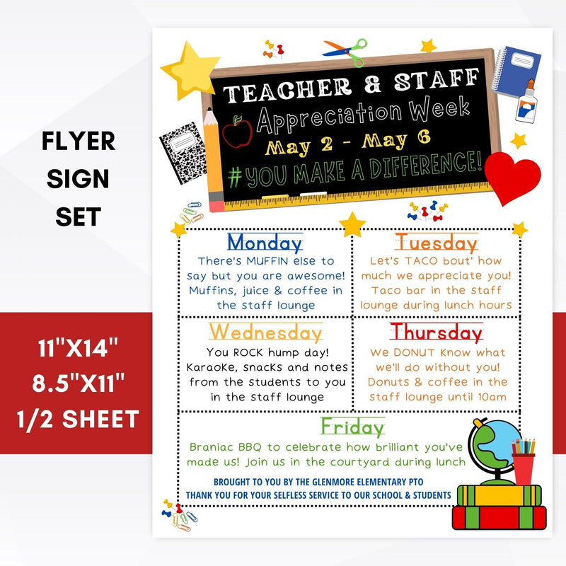 teacher and staff appreciation week invitation template