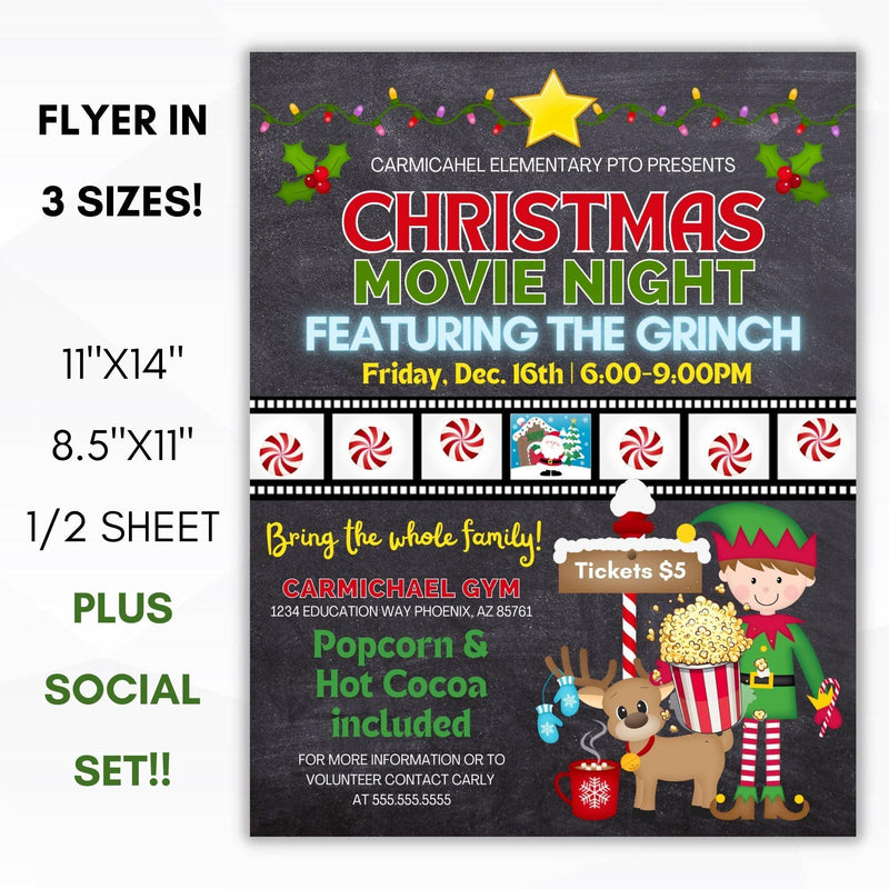 classroom christmas movie invitation