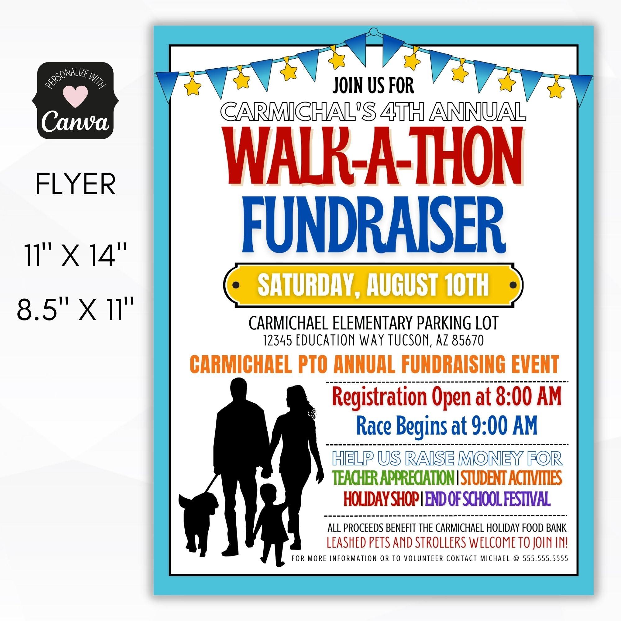 Walkathon Ribbon Walk A Thon Flyer Template