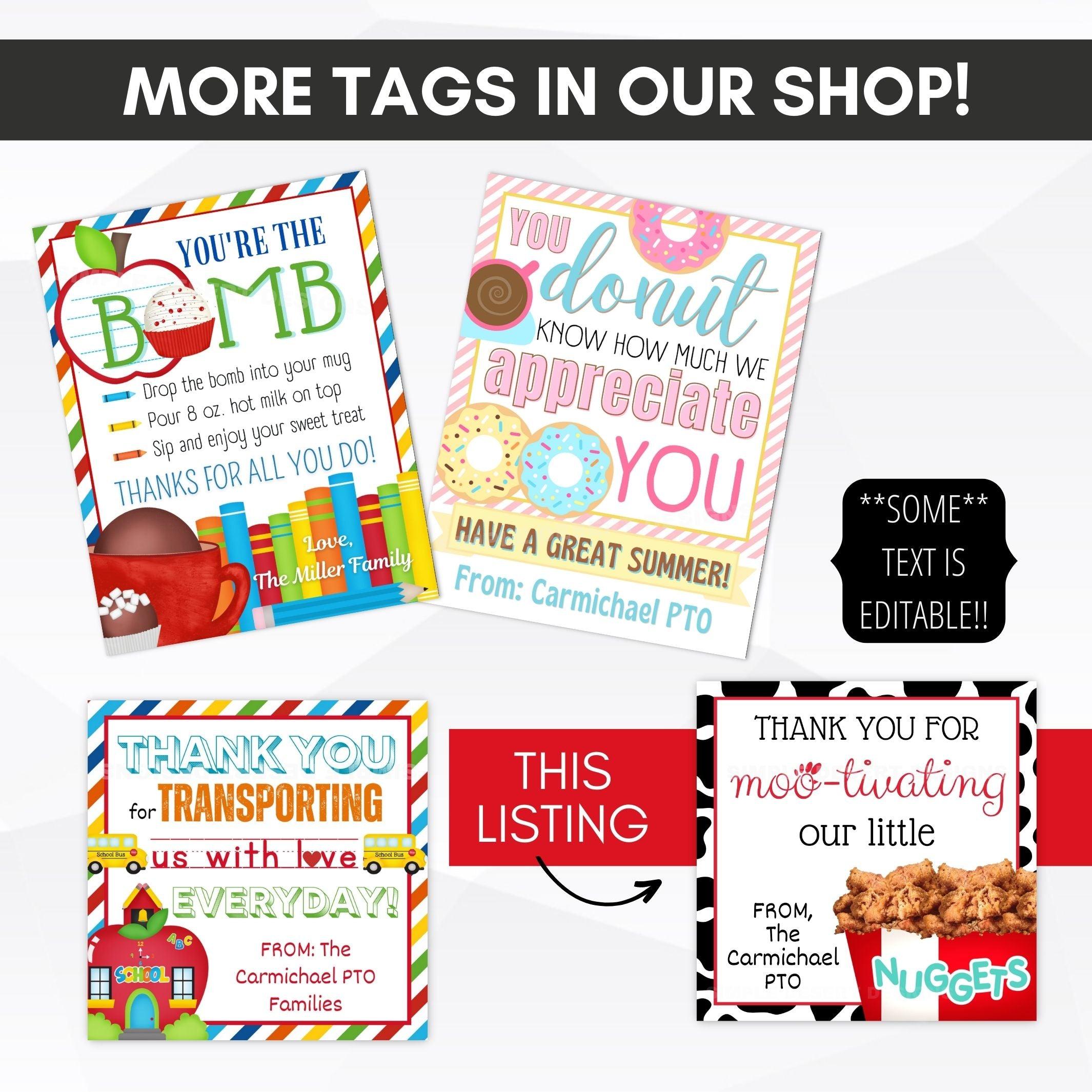 Chick fil a gift tag