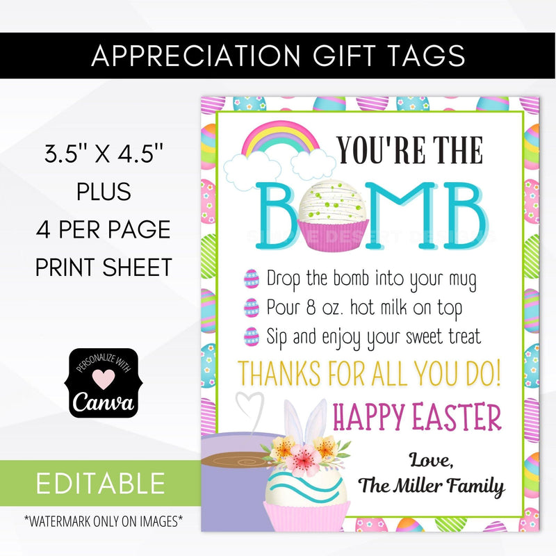 Chocolate Bomb Tag Easter