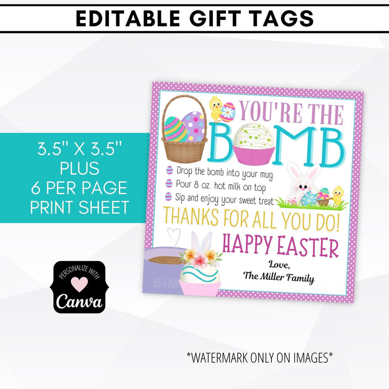 Chocolate Bomb Tag Easter