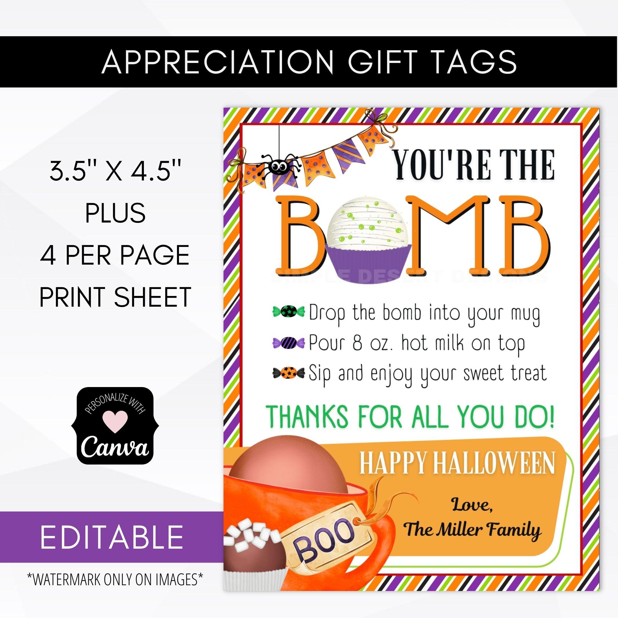 Chocolate bomb tag Halloween