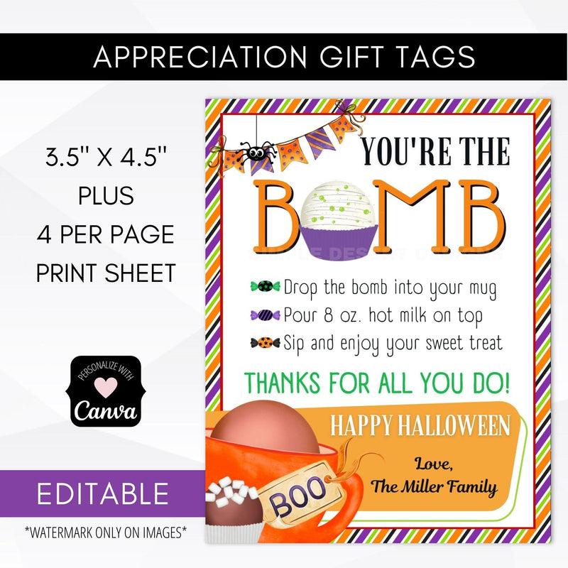 Chocolate bomb tag Halloween