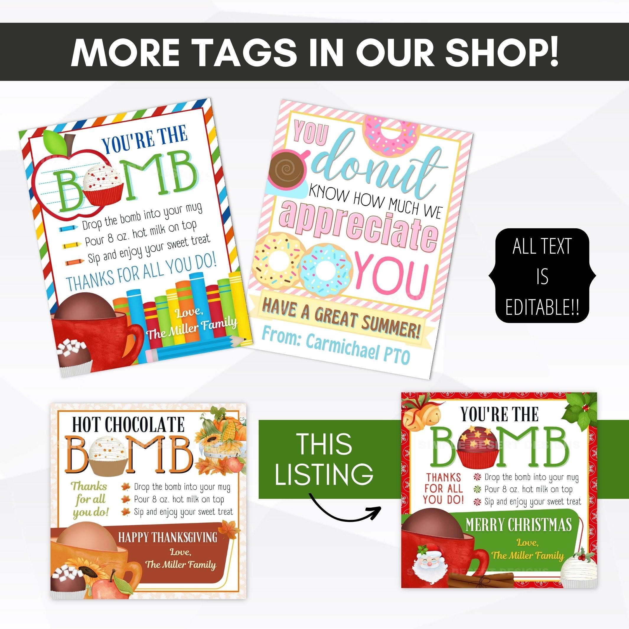 Christmas teacher appreciation tags