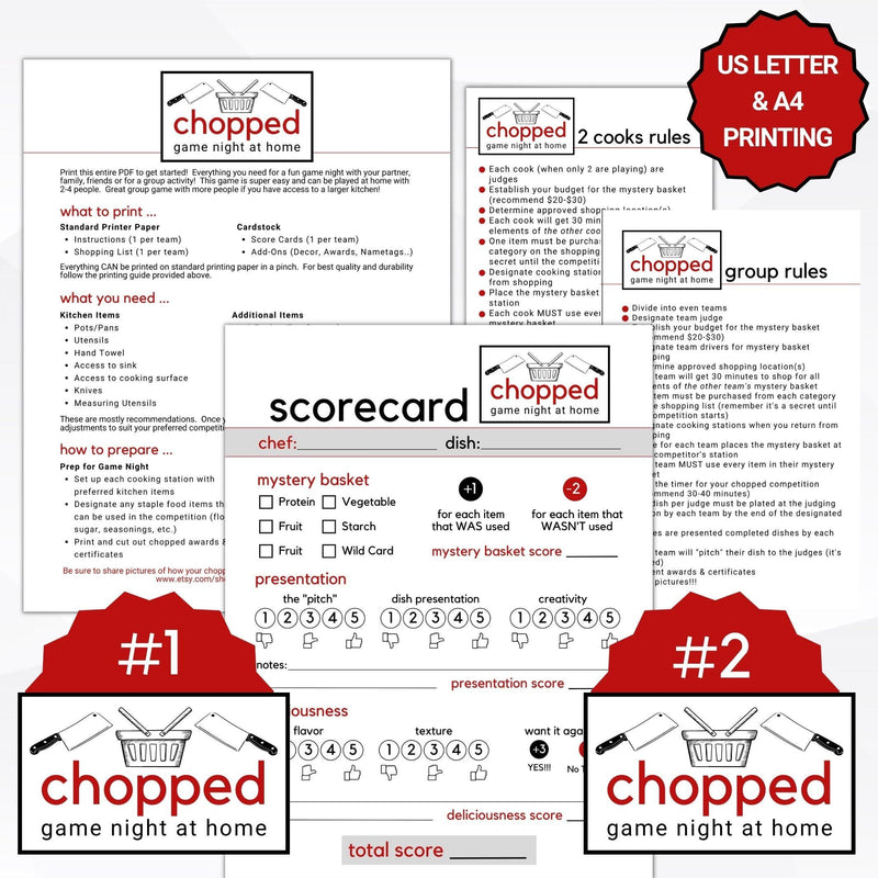 cooking competition game printable