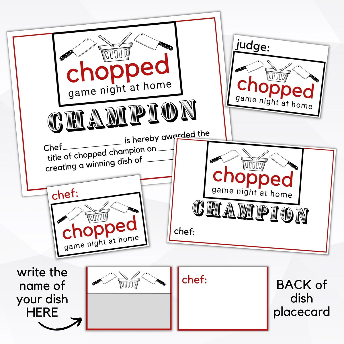 Chopped Cooking Game Night Printable - Simple Desert Designs