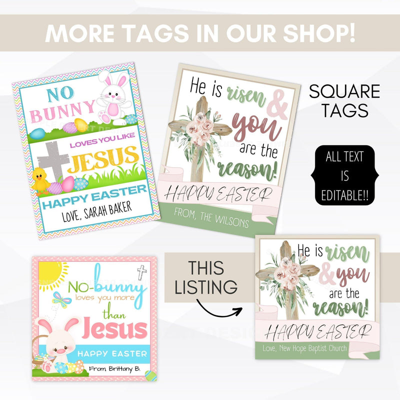 Religious Easter Gift Basket Party Favor Tags