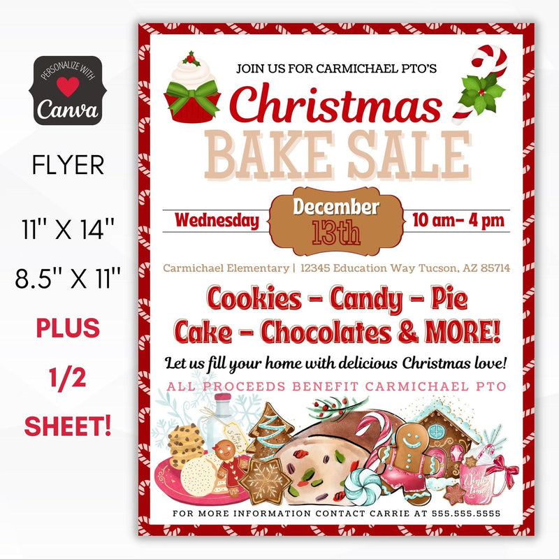 christmas bake sale flyer template