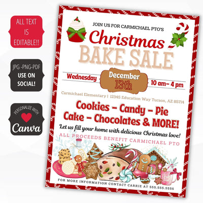 holiday bake sale flyer