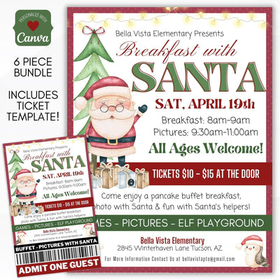 Breakfast with Santa editable flyer