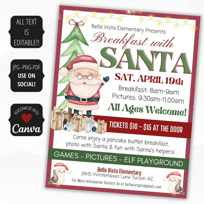 Pancakes with Santa Invitation