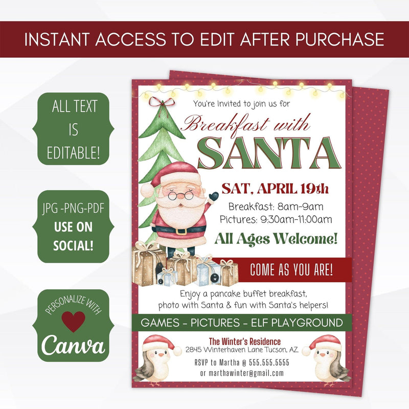 Kids Christmas Party Invitation Template