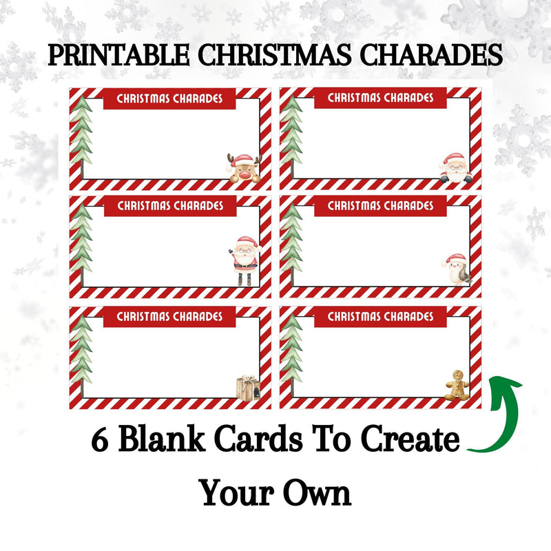 christmas printable blank charades cards