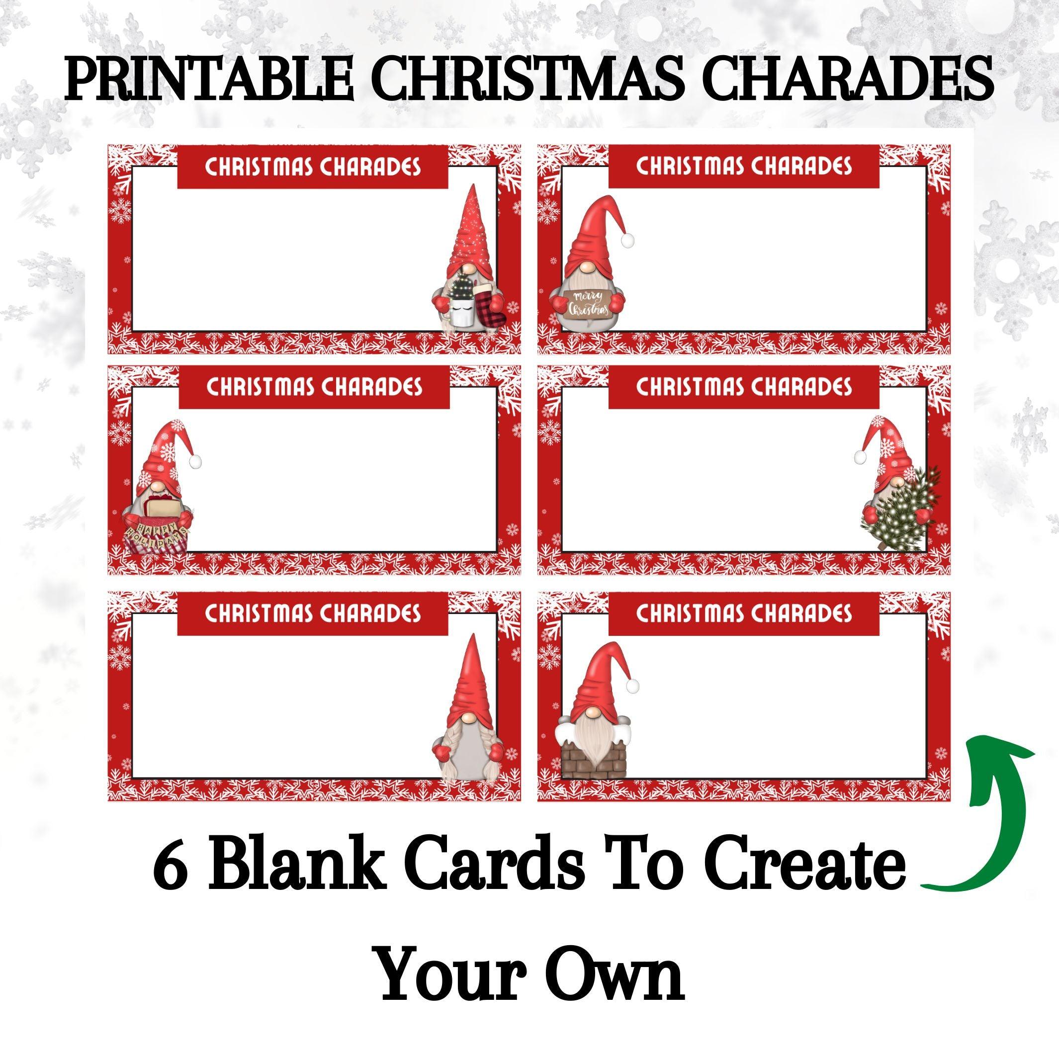 blank skattergories charades game cards diy