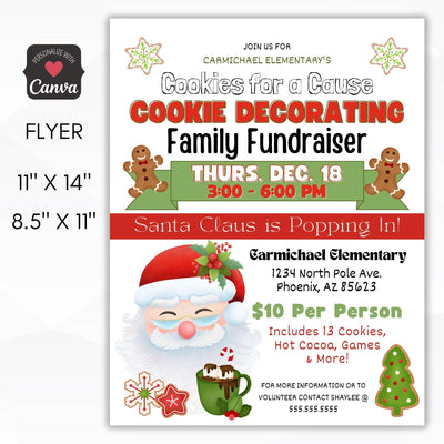 school pto pta christmas cookie decorating party invitation