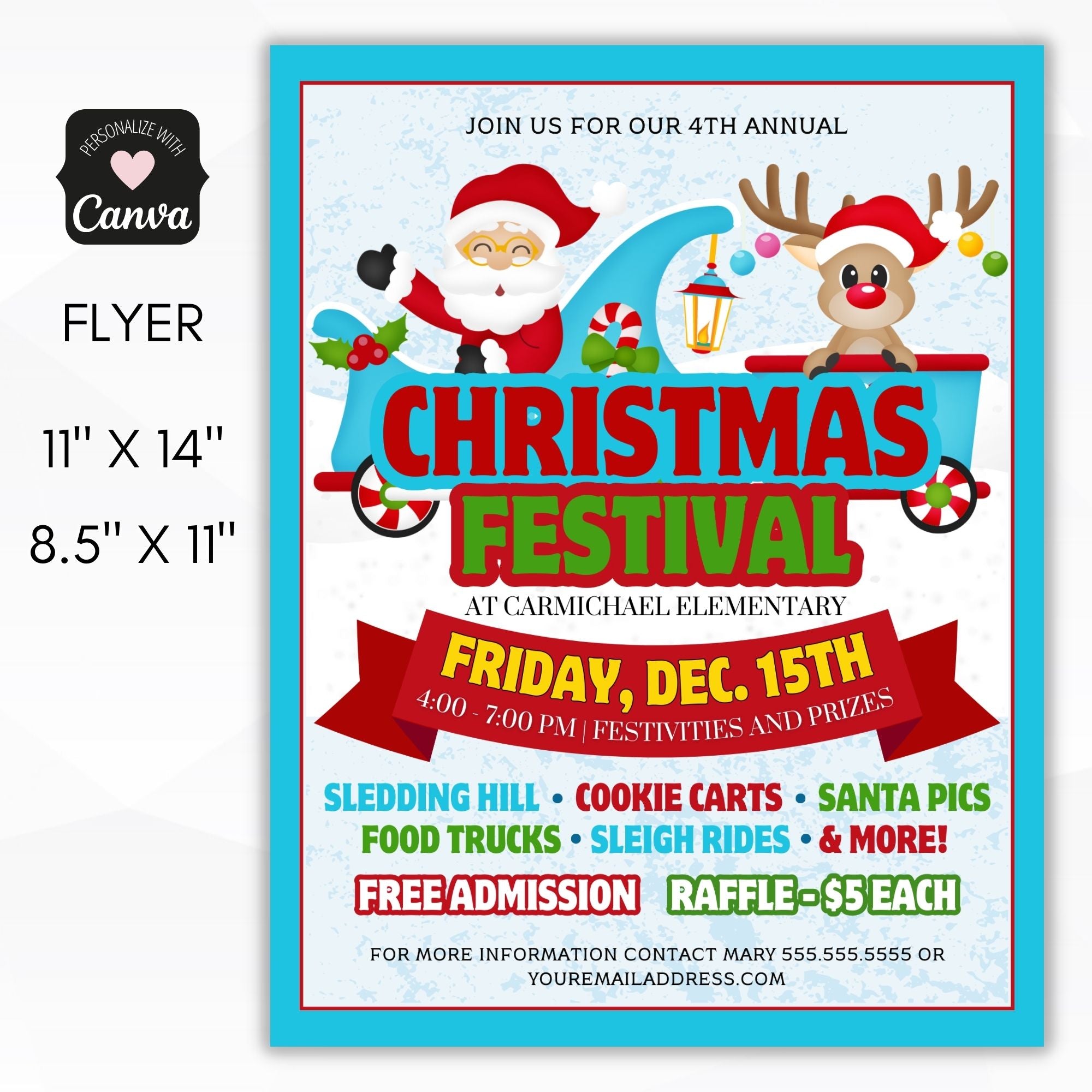 christmas festival flyer for schools