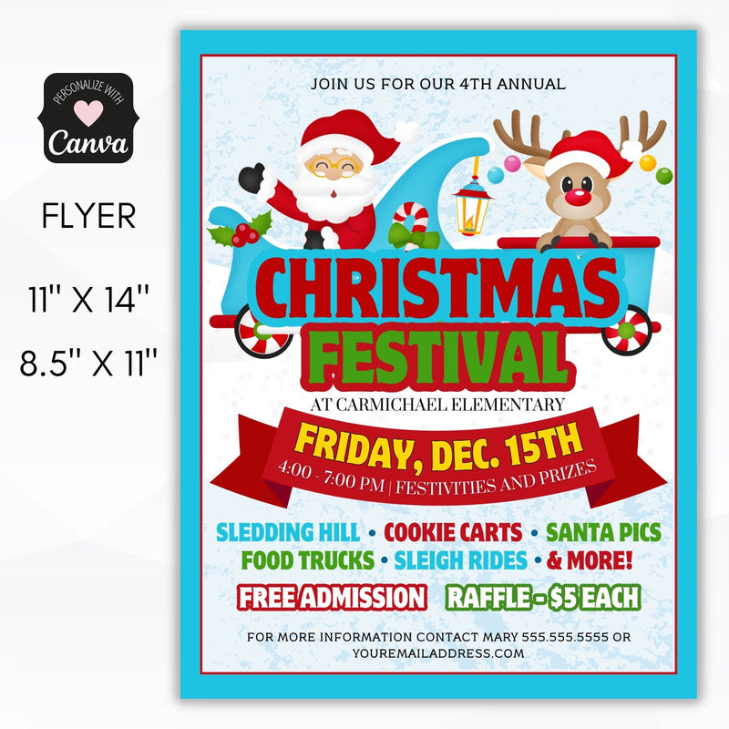 christmas festival flyer for schools