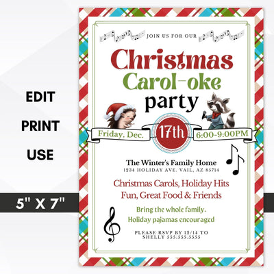 christmas karaoke party invitation