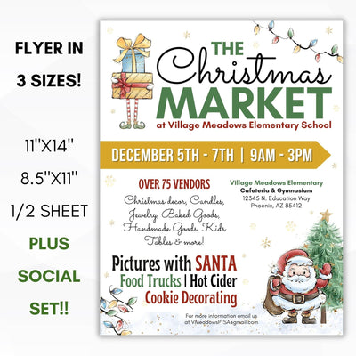 Christmas Market Fundraiser Flyer Social Media BUNDLE - Simple Desert Designs