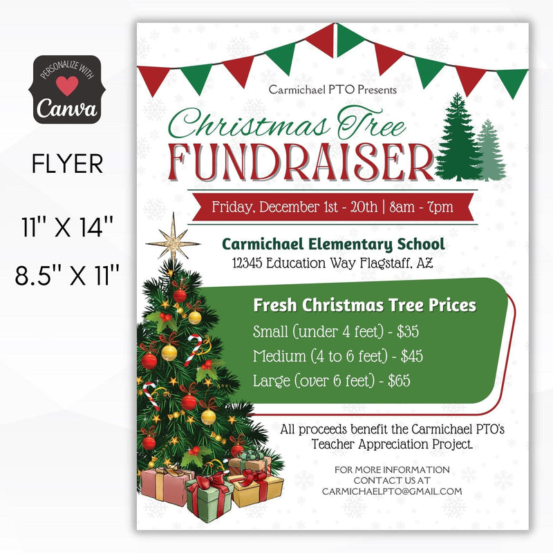 christmas tree fundraiser flyer