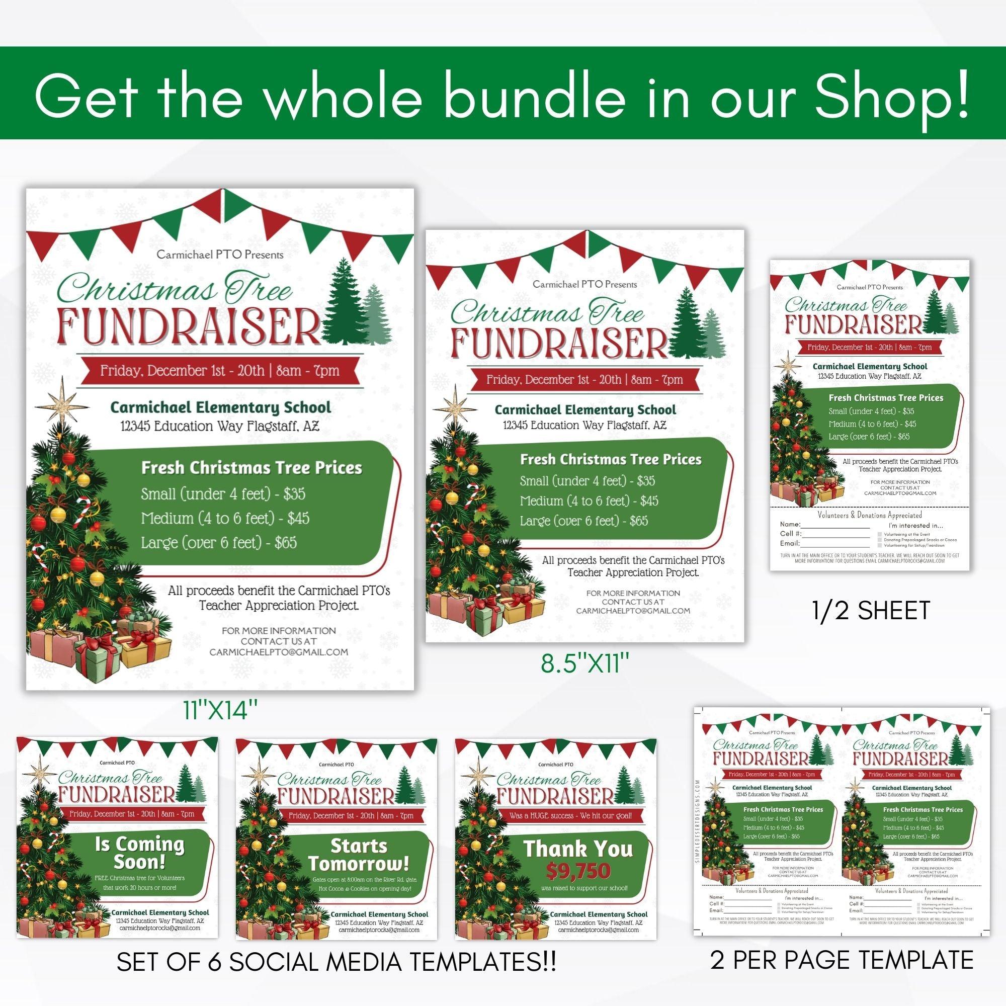 school pto pta fundraising flyer christmas