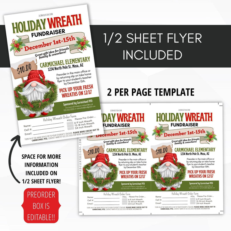 xmas shopping holiday wreath flyer