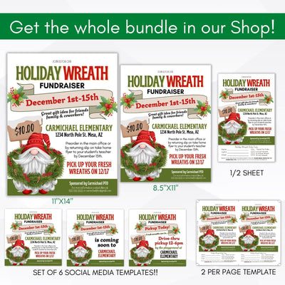 christmas tree farm holiday wreath sales flyer