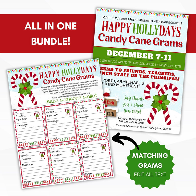 christmas candy cane gram flyers