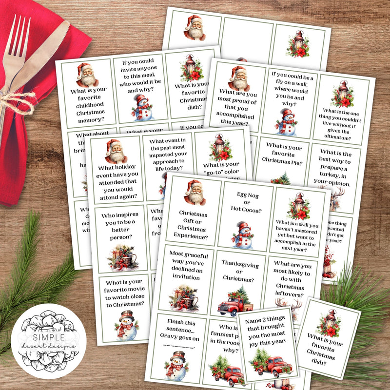 elegant christmas ice breaker cards