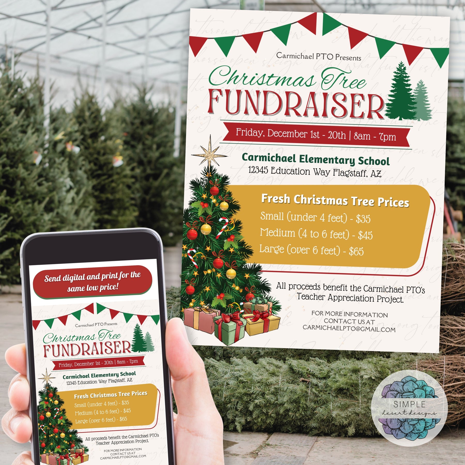 Vintage Christmas Tree Fundraiser Flyer – Simple Desert Designs vintage-christmas-tree-fundraiser-flyer-simple-desert-designs
