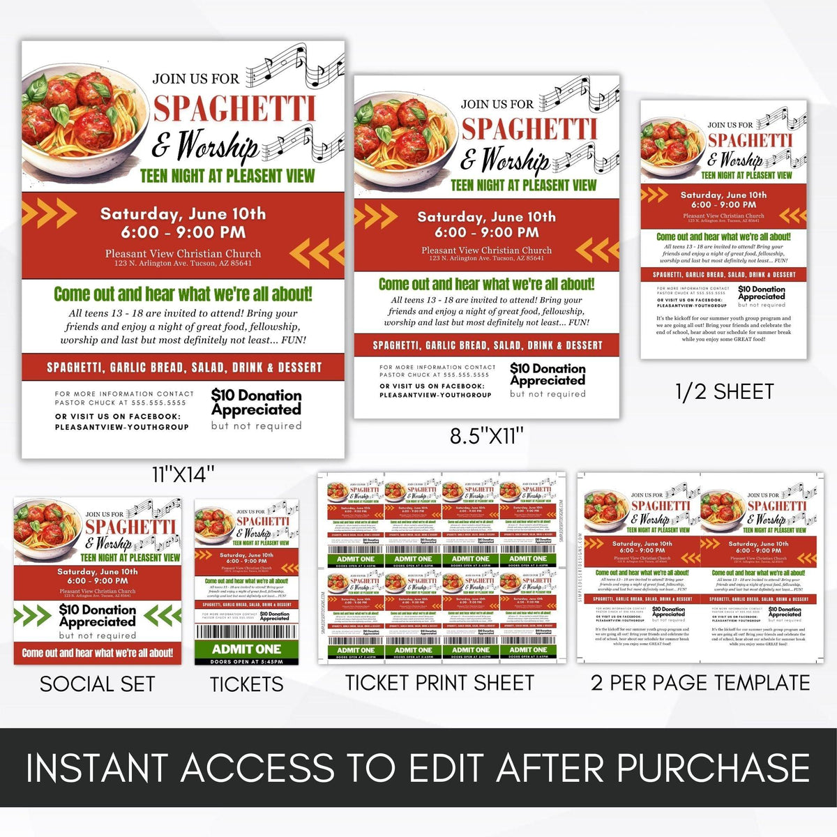 Church Fundraiser Flyer & Ticket Bundle - Simple Desert Designs