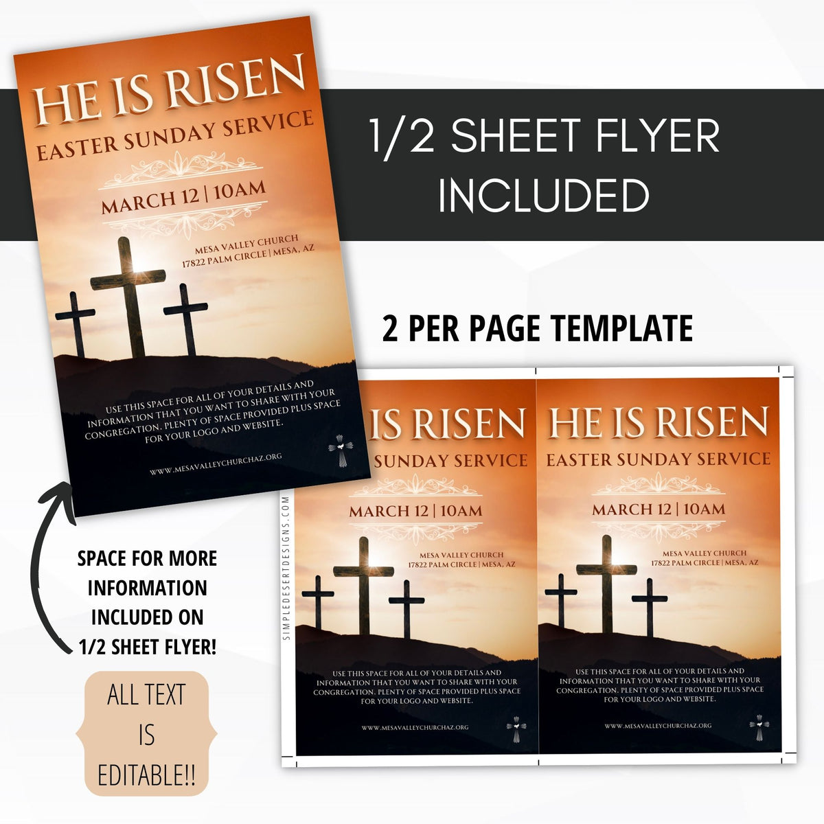 Easter Church Invitation Set - Simple Desert Designs