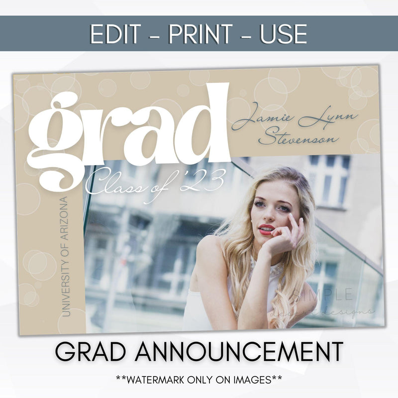 College Graduation Announcement Template Simple Desert Designs College Graduation Announcement Template Simple Desert Designs