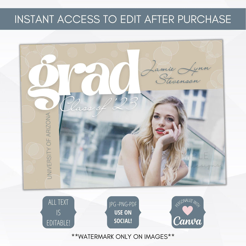 College Graduation Announcement Template Simple Desert Designs College Graduation Announcement Template Simple Desert Designs