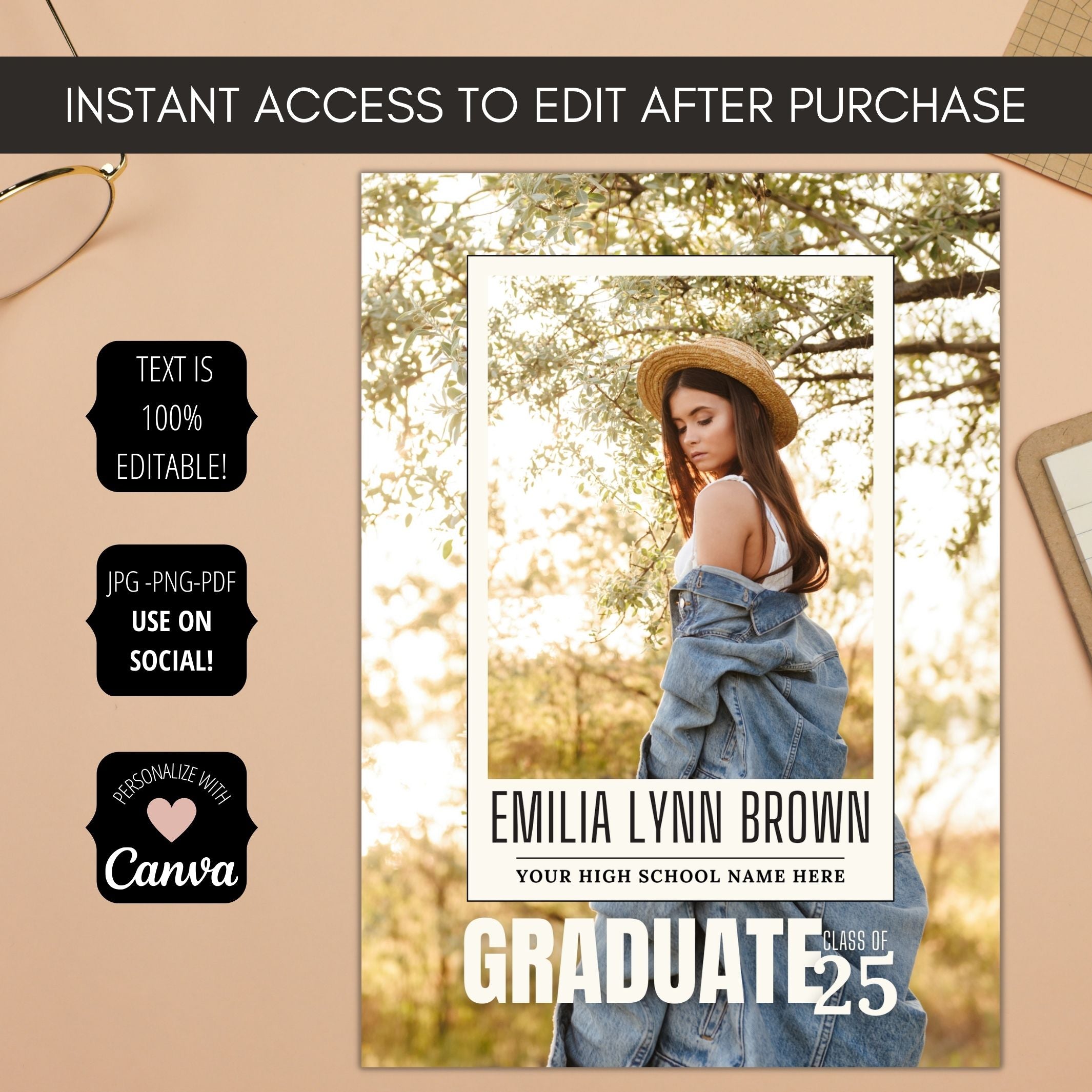 best college or high school commencement graduation invitation announcement design
