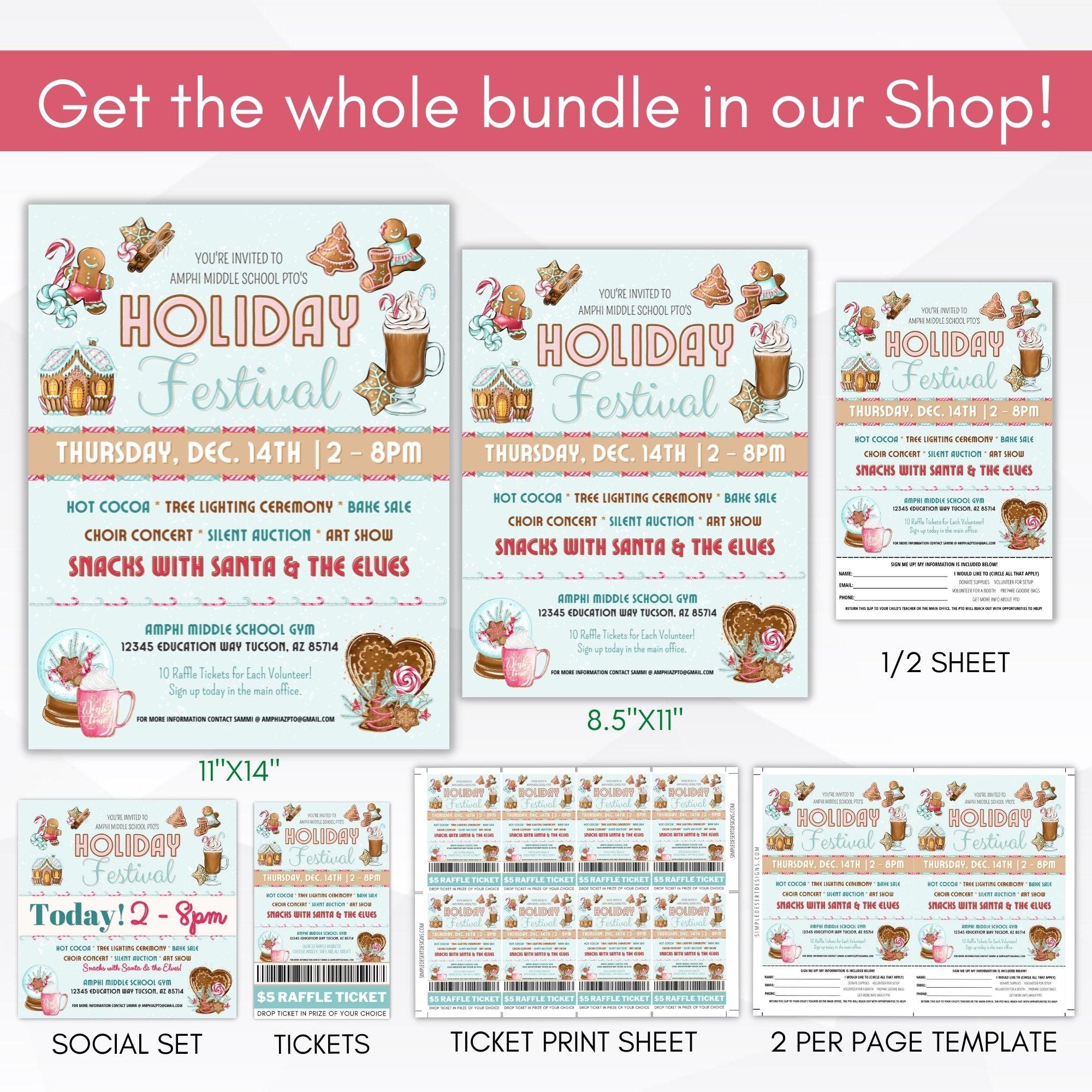 editable xmas festival community flyer 