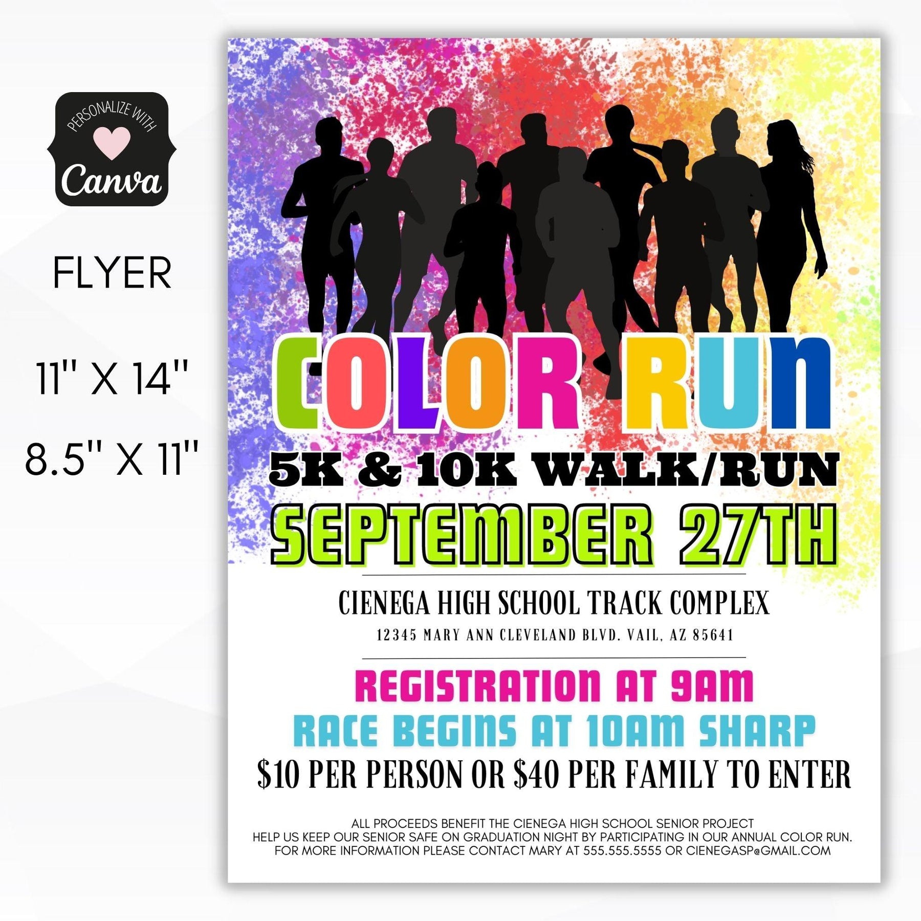 Color Run Fundraiser Flyer Set – Simple Desert Designs