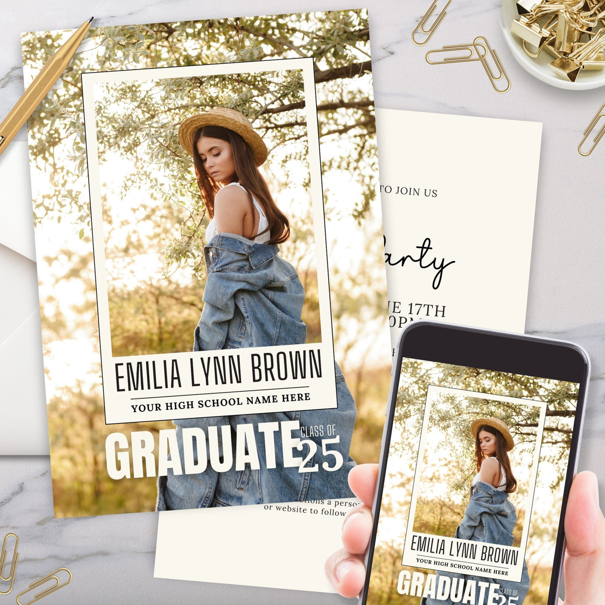 Photo Graduation Invitation Template - Simple Desert Designs