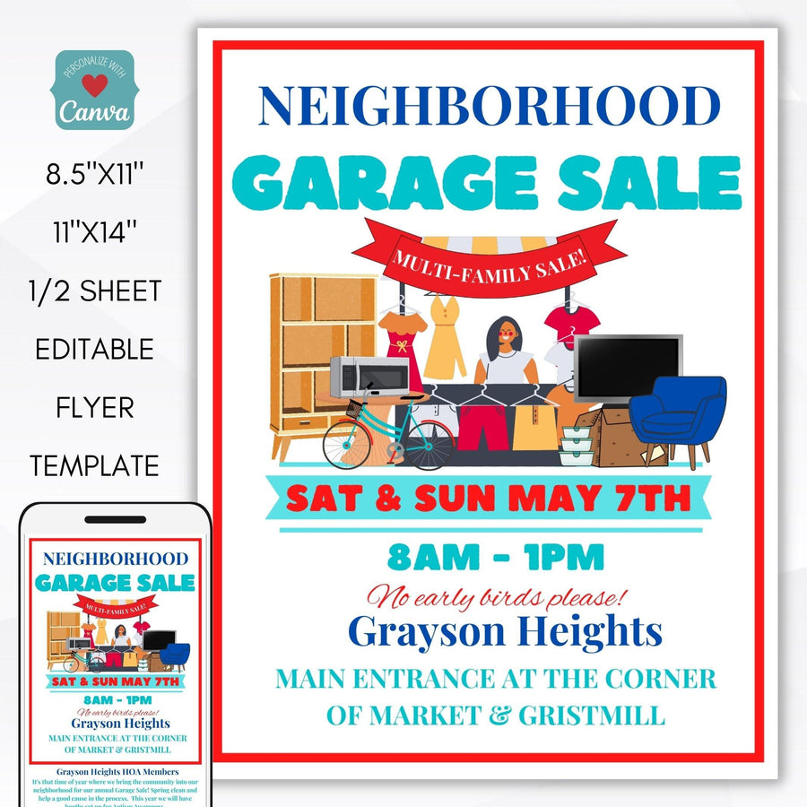 Community Garage Sale Flyer Set – Simple Desert Designs