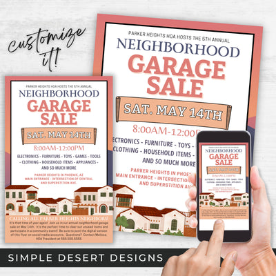 customizable garage sale flyers for southern elegant neighborhoods