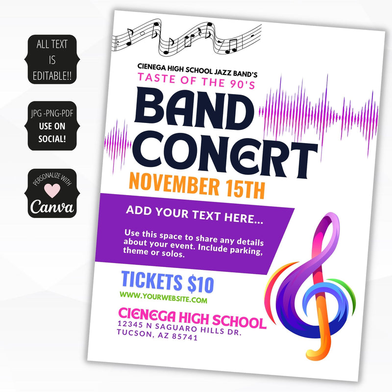 concert band posters editable