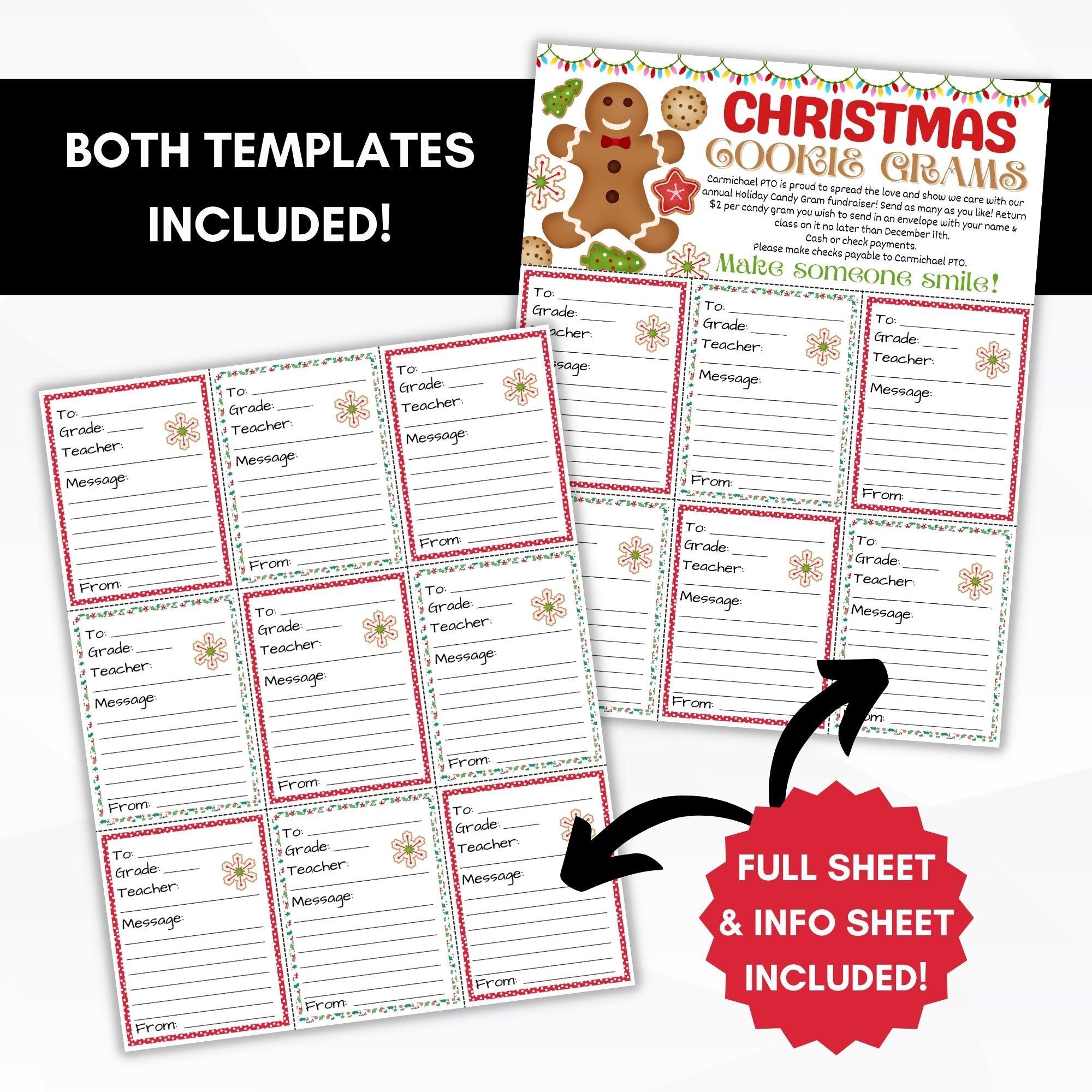 cookie grams fundraiser sheet