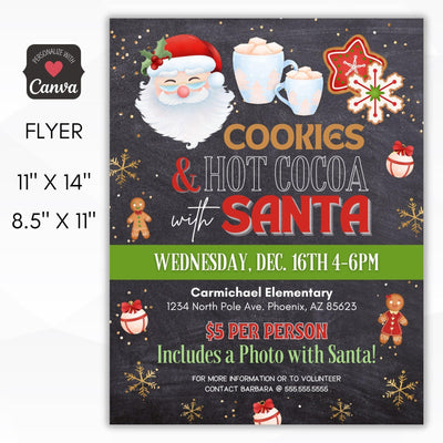 cookies with santa flyer school pto pta