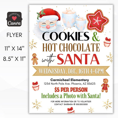 cookies with santa fundraiser flyer