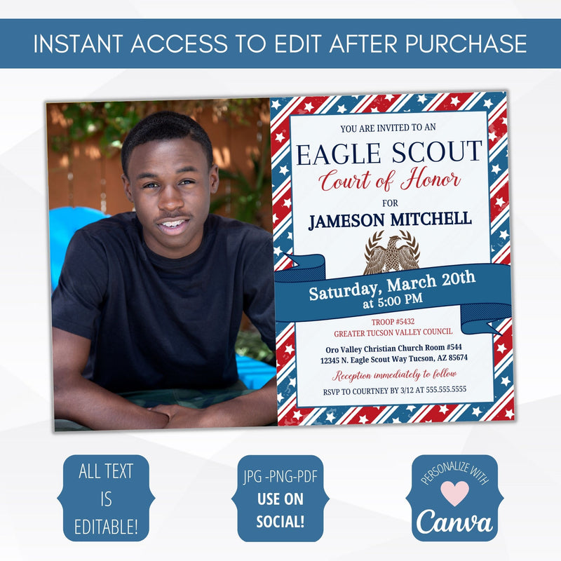 Photo Eagle Scout Court of Honor Invitation – Simple Desert Designs photo-eagle-scout-court-of-honor-invitation-simple-desert-designs