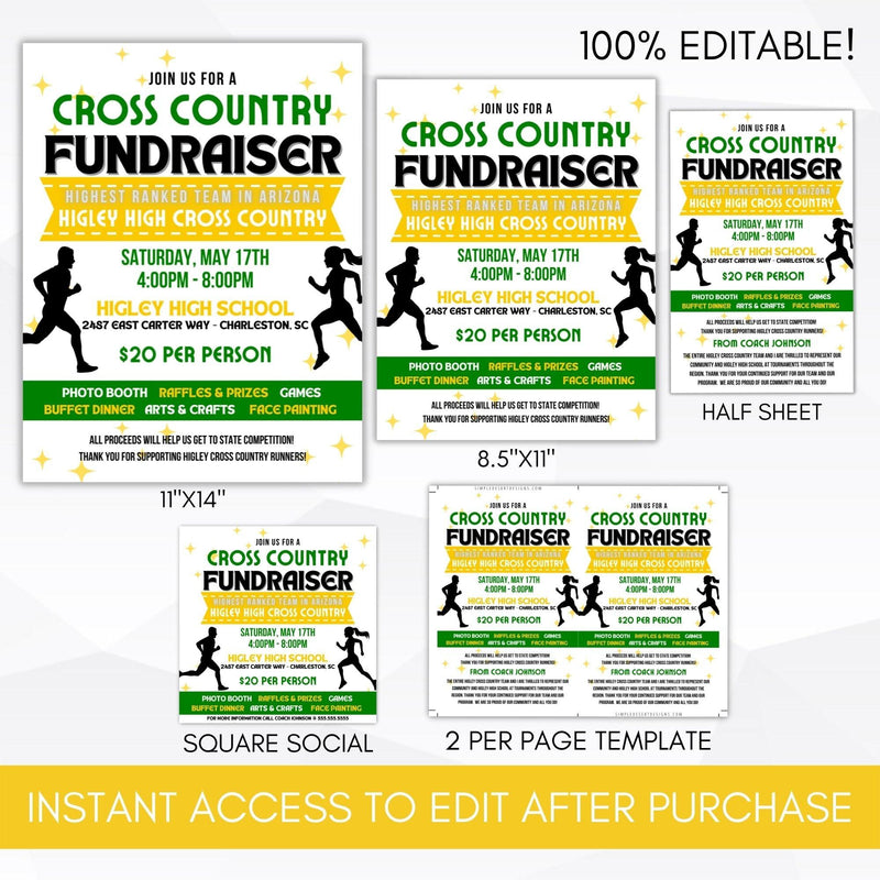 cross country charity fundraiser party flyer bundle
